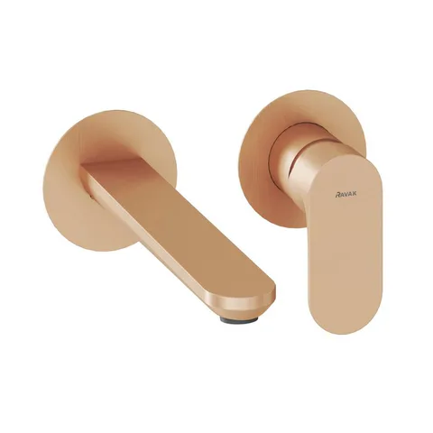 RAVAK Eleganta Смеситель для раковины EL 019.60RGB.O1 настенный розовое золото + нужен RB 07B.50 (X070231)