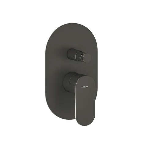 RAVAK Eleganta Смеситель скрытого монтажа с переключателем EL 061.20GB.O2 графит (2 вывода)