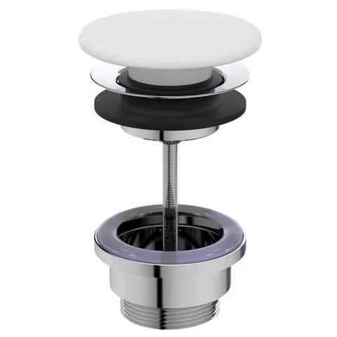 Ideal Standard Донный клапан Click-Clack, нажимной, крышка керамика, цвет: белый глянец