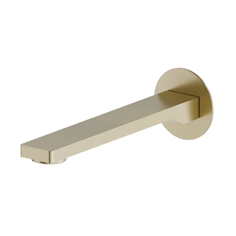 Newform Steel Line Излив для ванны, настенный, L=210 мм, G1/2" , цвет: PVD Brushed pale gold