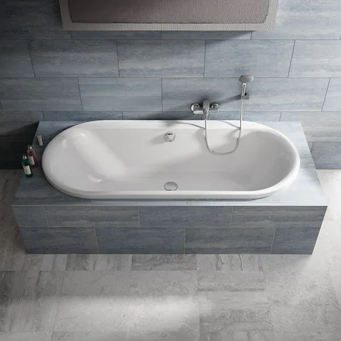 Ideal Standard Connect Air OVAL Ванна 180x80 см, встраиваемая, овал, акрил, диаметр слива 52 мм, без панелей, перелива, без ножек цвет: белый глянец