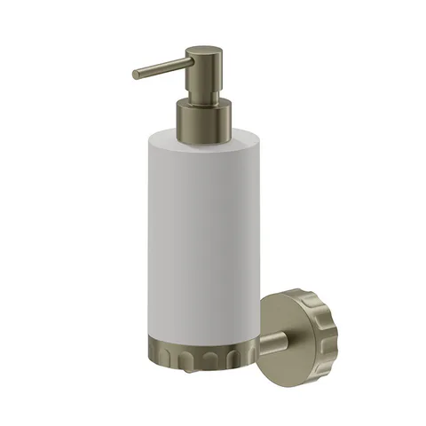 Newform Ionika accessori Дозатор для мыла подвесной  WHITE RESIN, цвет: PVD brushed pale gold