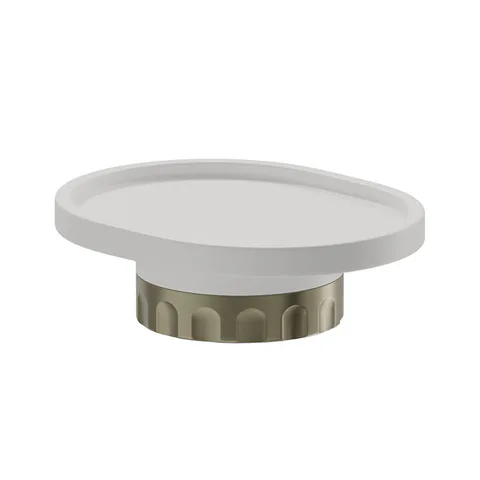 Newform Ionika accessori Настольная мыльница  WHITE RESIN, цвет: PVD brushed pale gold