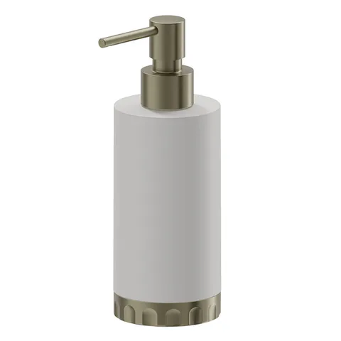 Newform Ionika accessori Настольный дозатор для мыла  WHITE RESIN, цвет: PVD brushed pale gold