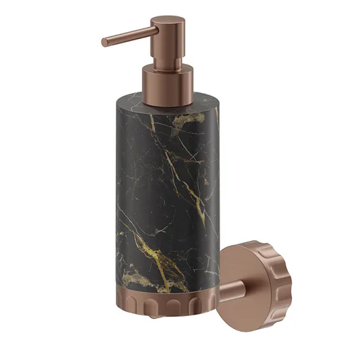 Newform Ionika supreme accessori Дозатор для мыла подвесной  BLACK MARBLE, цвет: PVD brushed copper bronze