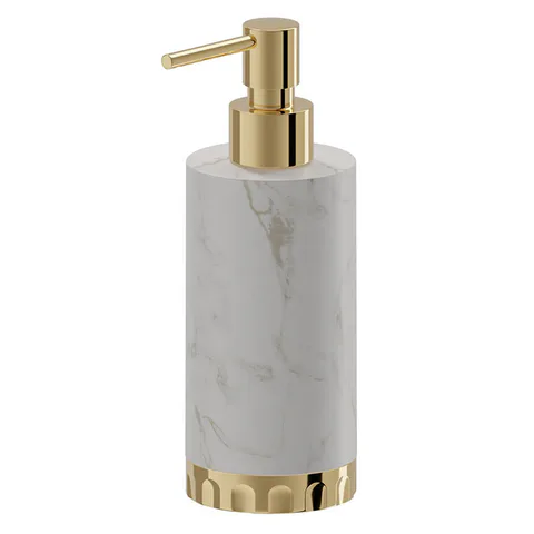 Newform Ionika allure accessori Настольный дозатор для мыла  WHITE MARBLE, цвет: PVD glossy gold
