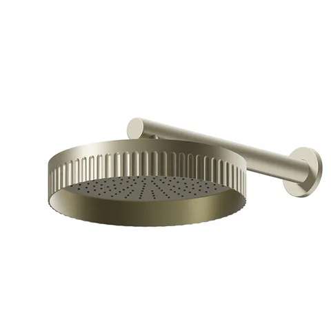 Newform Ionika wellness Верхний душ Ø 300мм, кронштейн из стены 350мм, цвет: PVD brushed pale gold
