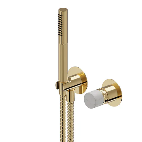 Newform Ionika allure bagno Внешняя часть прогрессивного смесителя с ручным душем , цвет: PVD glossy gold