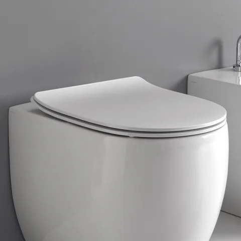 Kerasan Flo сиденье SLIM белое,крепление хром (микролифт) (3191N)