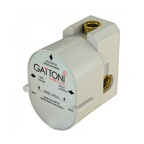 Gattoni GBOX Универсальная монтажная коробка под встраиваемый смеситель для душа с 1-м выходом, входы 1/2", цвет хром (Снято с пр-ва)