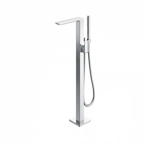 TOTO Jewelhex Смеситель для ванны, 113x374x876мм, отдельностоящий с ручным душем, Active Wave, цвет: хром