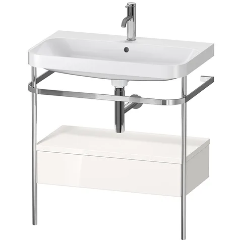 Duravit Happy D.2 Plus Консоль напольная с умывальником 775х490х850 мм, с 1 отв под смесит, 1 ящик, выпуск и сифон в комплекте, цвет белый глянцевый