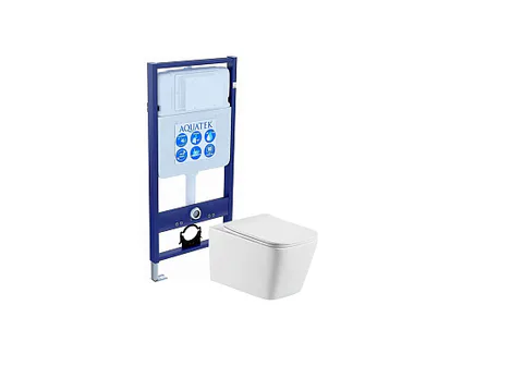 Комплект Set AQUATEK Либра унитаз Aquatek Либра AQ0530-00 + сиденье-микролифт + инсталляция Aquatek INS-0000012