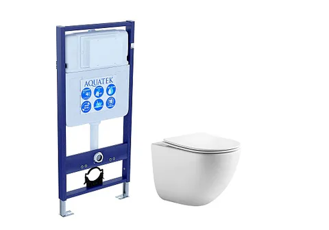 SET AQUATEK ГЕЛИОС (рама AQUATEK Standard INS-0000012 + унитаз AQ1993T-00 ГЕЛИОС + с тонким сиденьем c механизмом плавного закрывания)