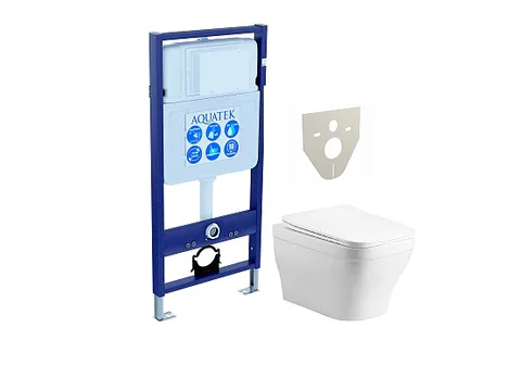 SET AQUATEK АМАДЕО cm (рама AQUATEK Standard INS-0000012 (без клавиши и крепежа) + унитаз АМАДЕО AQ1180-00 с тонким сиденьем c механизмом плавного закрывания)
