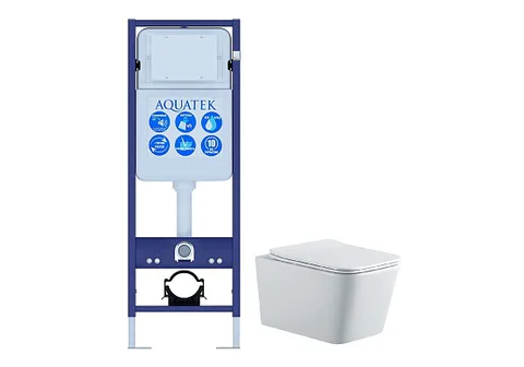 SET AQUATEK ЛИБРА N- INS17 (рама AQUATEK Standard INS-0000017 (без клавиши и крепежа) + унитаз ЛИБРА AQ0530N-00 с тонким сиденьем с механизмом плавного закрывания)