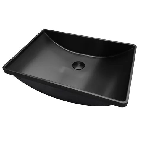 Раковина встраиваемая сверху ABBER Wasser Kreis AF2404MB черная матовая