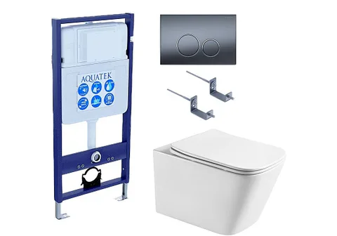 SET ЛИБРА T KDI-035 4в1 (рама AQUATEK Standard INS-0000012 + крепеж KKI-0000002 + KDI-0000035 + унитаз ЛИБРА AQ1505T-00 с тонким сиденьем с механизмом плавного закрывания)