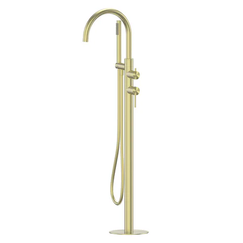 Смеситель ABBER Wasser Kreis 316 AF8115BG напольный для ванны, брашированное золото