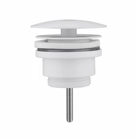 Донный клапан ABBER AF0012W без перелива, фиксированный, белый матовый