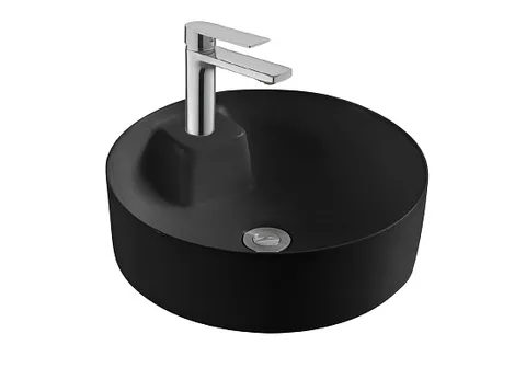 Раковина накладная Aquatek ЕВРОПА AQ5212-MB 405*405*140мм, цвет черный матовый