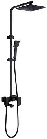 Душевая стойка ABBER Daheim AF8216BL с изливом, черный матовый