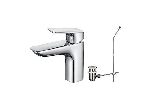 Смеситель для раковины AQUATEK AQ1011CR Вега с донным клапаном, хром