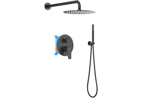 Душевой комплект с тропическим душем AQUATEK AQ1172MB БЕТТА, черная