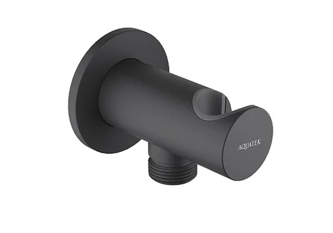 Шланговое подсоединение AQUATEK с держателем, матовый черный AQ2464MB