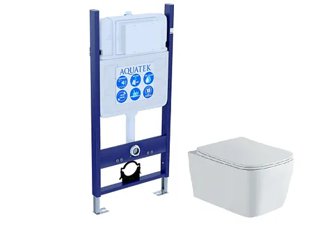 Комплект Set AQUATEK Либра N-14 cm унитаз Aquatek Либра Н AQ1148N-00 + сиденье-микролифт + инсталляция Aquatek INS-0000014