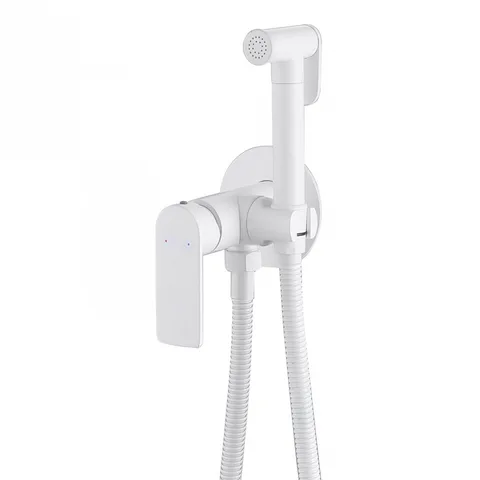 Смеситель ABBER Weiss Insel AF8025W с гигиеническим душем, белый матовый