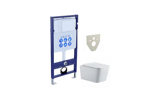 Комплект Set AQUATEK ЛИБРА N унитаз AQ0530N-00 + тонкое сиденье c механизмом плавного закрывания + инсталляция Aquatek