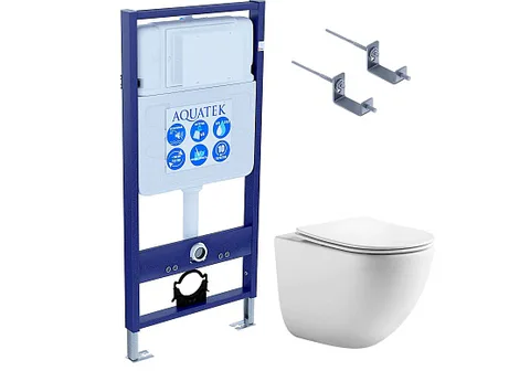 SET AQUATEK ГЕЛИОС KKI2 (рама AQUATEK Standard INS-0000012 + крепеж KKI-0000002 + унитаз AQ1993T-00 ГЕЛИОС + с тонким сиденьем soft-close)