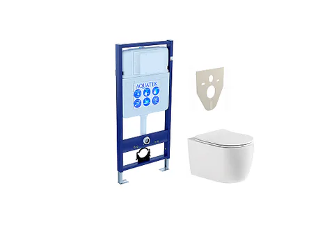 Комплект Set Aquatek Европа Н cm унитаз Aquatek Европа AQ1106-00 + инсталляция Aquatek INS-0000012 + звукоизоляционная прокладка + сиденье c механизмом плавного закрывания