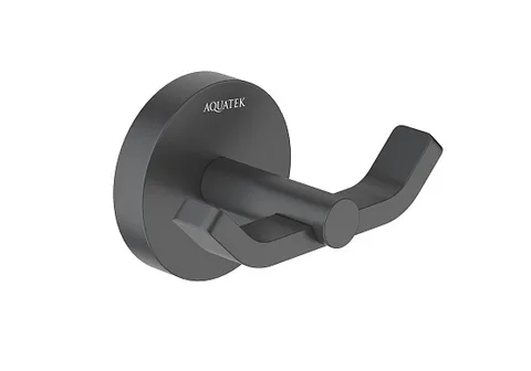 Двойной крючок для полотенец AQUATEK AQ4602MB БЕТТА, черный матовый