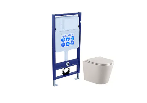 Комплект SET AQUATEK ВЕГА (унитаз Aquatek Вега AQ1905-00 + тонкое сиденье c механизмом плавного закрывания + инсталляция Aquatek 50 INS-0000012)