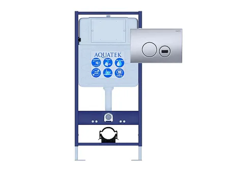 Инсталляция для подвесного унитаза с сенсорным управлением Aquatek Standart Sensor + звукоизоляционная прокладка + панель смыва KDIS-0000036.