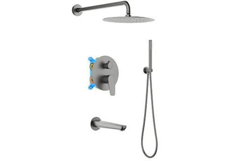 Смеситель для ванны с душем ручным и верхним AQUATEK AQ1173BGM БЕТТА