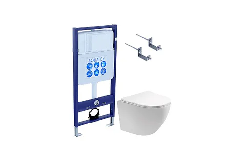 SET AQUATEK ЕВРОПА T-KKI2 (рама AQUATEK Standard INS-0000012 + крепеж KKI-0000002 + унитаз ЕВРОПА AQ1900T-00 с тонким сиденьем soft-close)