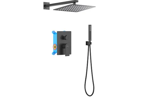 Set 3 в 1 душевой комплект AQUATEK, матовый черный AQ1472MB Лира