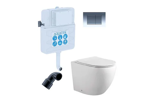 SET BW AQUATEK ЕВРОПА (смывной бачок AQUATEK INS-0000019 + кнопка KDI-0000010 + унитаз ЕВРОПА AQ1902-00 с тонким сиденьем c механизмом плавного закрывания)