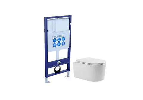 SET AQUATEK МИЯ Т (рама AQUATEK Standard INS-0000012 + унитаз МИЯ AQ2004T-00 с тонким сиденьем c механизмом плавного закрывания)