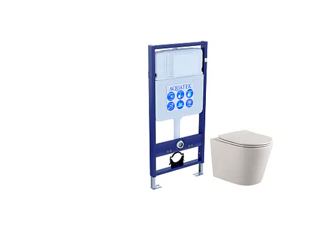 Комплект SET AQUATEK ВЕГА унитаз Aquatek Вега AQ1904-00+тонкое сиденье c механизмом плавного закрывания + инсталляция Aquatek 50 INS-0000012