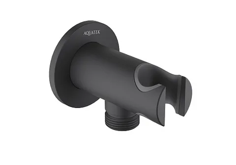 Шланговое подсоединение с держателем AQUATEK, матовый черный AQ2460MB