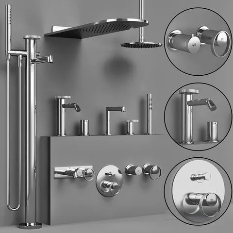 Cмеситель Gessi Anello, встраиваемый, без излива, на 1 потребителя, внешняя часть, цвет Finox Brushed Nickel купить в Москве