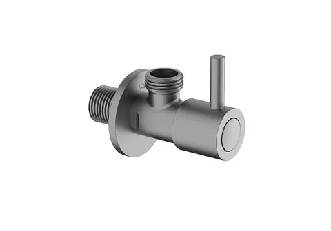 Фитинг угловой с вентилем AQUATEK AQ2451BGM, оружейная сталь
