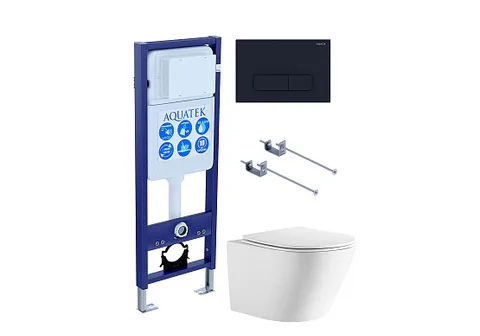 SET AQUATEK ЛИБЕРТИ-INS17-017 (рама AQUATEK Standard INS-0000017 + KKI-0000001 + KDI-0000017 + унитаз ЛИБЕРТИ AQ1999T-00 с тонким сиденьем c механизмом плавного закрывания)