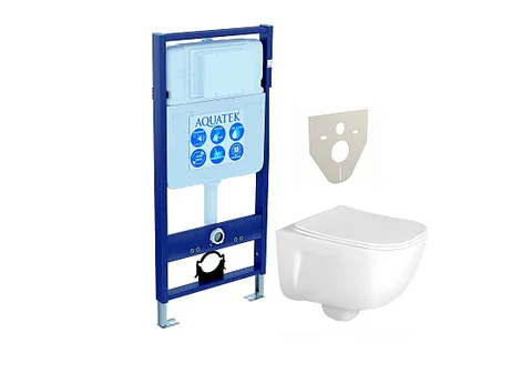 SET AQUATEK ДИВА (рама AQUATEK Стандарт INS-0000012 (без клавиши и крепежа) + унитаз ДИВА AQ2012-00 с тонким сиденьем c механизмом плавного закрывания)