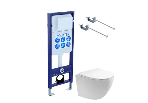 SET AQUATEK ЕВРОПА T-17-KKI1 (рама AQUATEK Standard INS-0000017 + крепеж KKI-0000001 + унитаз ЕВРОПА AQ1900T-00 с тонким сиденьем c механизмом плавного закрывания)
