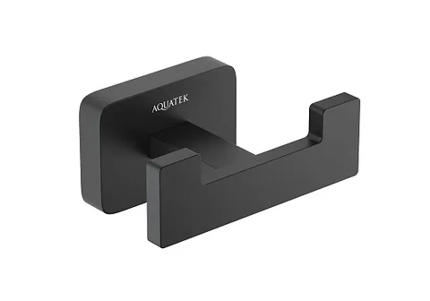 Двойной крючок для полотенец AQUATEK AQ4302MB ЛИБРА, черный матовый